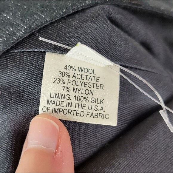 🌏 Charles Chang-Lima solid black printed sleeveless short wool silk blend dress - Picture 10 of 11